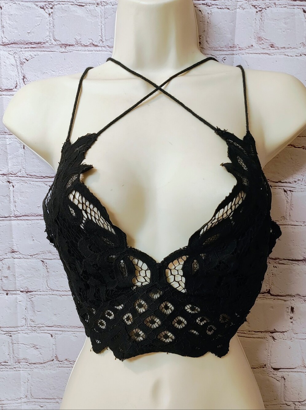 Free People Adella Black Bralette Bratz Y2K Vampire Top Med